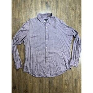 Ralph Lauren Mens Size XL Purple Classic Long Sleeve Button Up Shirt Lightweight